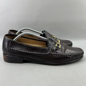 David Eden Horsebit Loafers Men Size 11.5 Brown Leather‎ Comfort Slip On Shoes